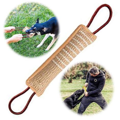 Coussin de morsure pour chien en jute, jouet à mordre pour chien, jouet à tirer pour chien, jouet durable pour mordre le chien