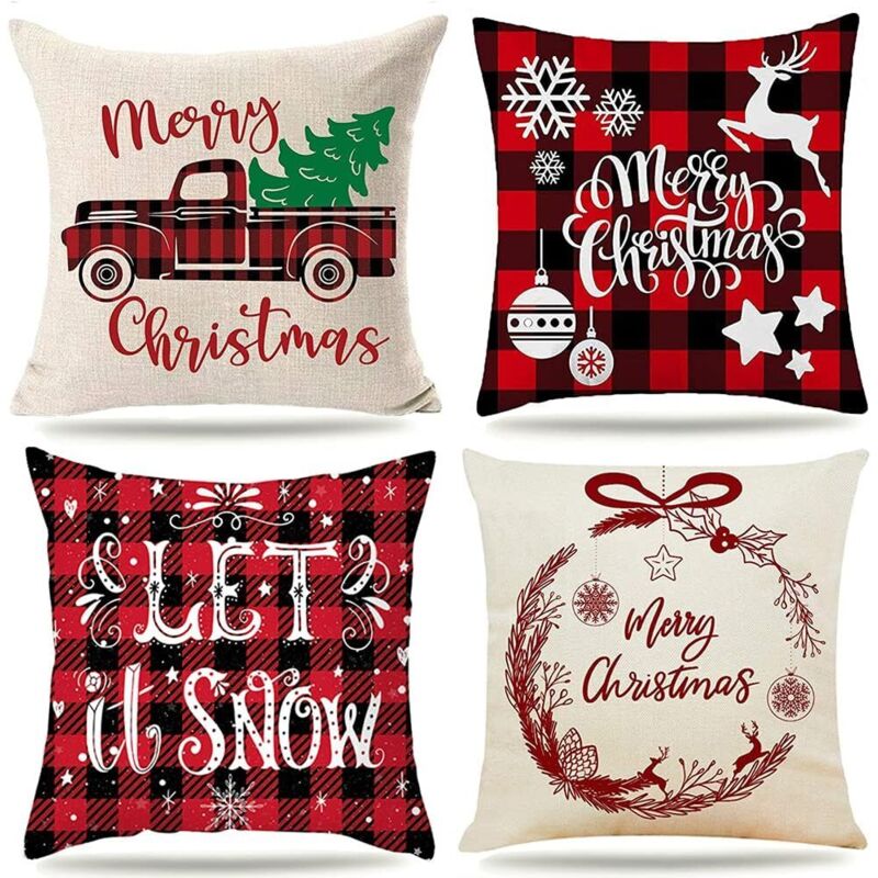 Coussin de Noël, coussin de canapé de Noël, coussin de chaise de Noël, décoration de Noël, coussin de Noël 45x45, rembourrage décoratif pour la