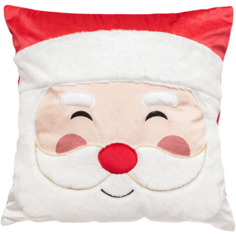 Coussin de Noël déco Père Noël blanc et rouge 40 x 40 cm - Feeric Christmas