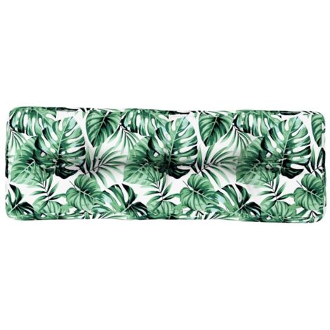 Coussin de palette à motif de feuilles 120x40x12 cm Tissu