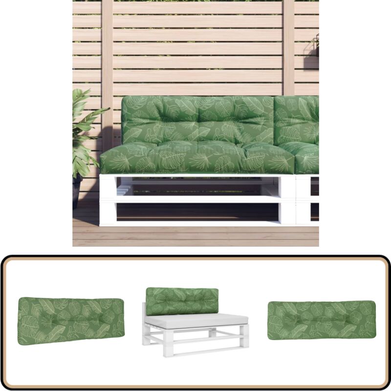 Vidaxl - Coussin de palette à motif de feuilles 120x40x12 cm Tissu - Coussin Exterieur - Coussin Patio - Coussin Jardin - Coussin Design - Coussin