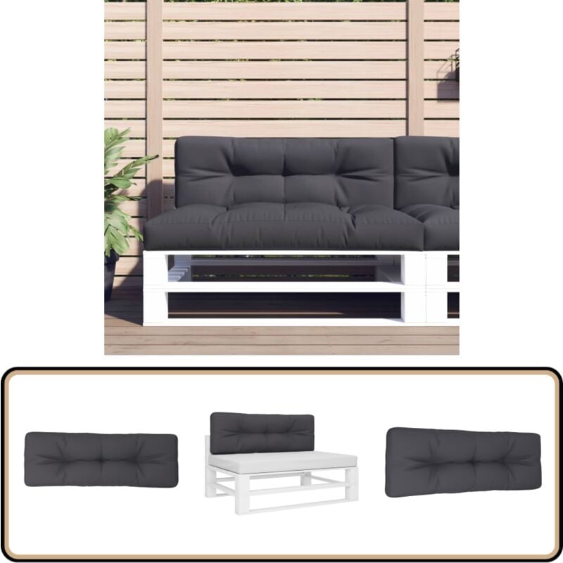 Vidaxl - Coussin de palette anthracite 120x40x12 cm tissu - Coussin Exterieur - Coussin Jardin - Coussin Terrasse - Coussin Design - Coussin