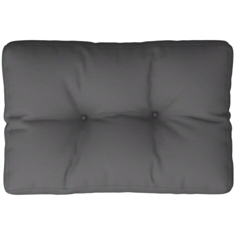 Coussin de palette anthracite 60x40x12 cm tissu