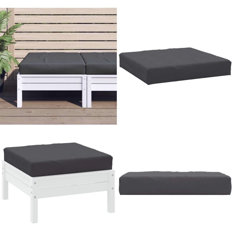 Coussin de palette anthracite 60x60x8 cm tissu oxford - Coussin Exterieur - Coussin Patio - Coussin Jardin - Coussin Design - Coussin Confortable