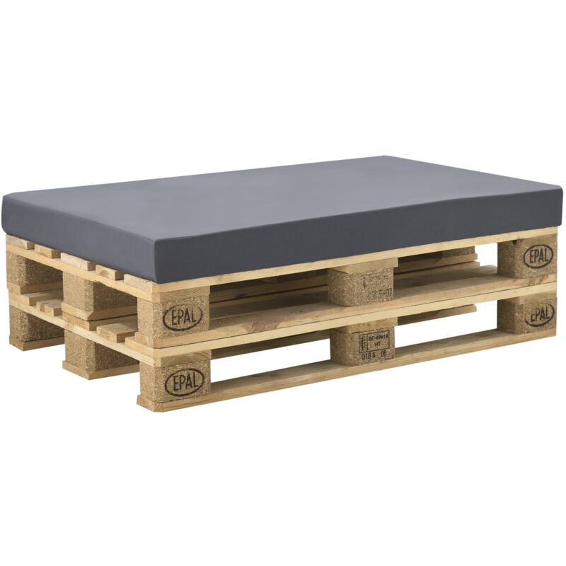 Helloshop26 - Coussin de palette avec housse éponge de palette avec housse 120 cm blanc gris foncé