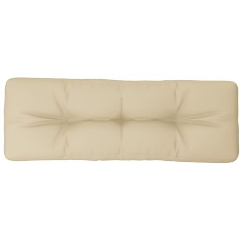 Coussin de palette beige 120x40x12 cm tissu
