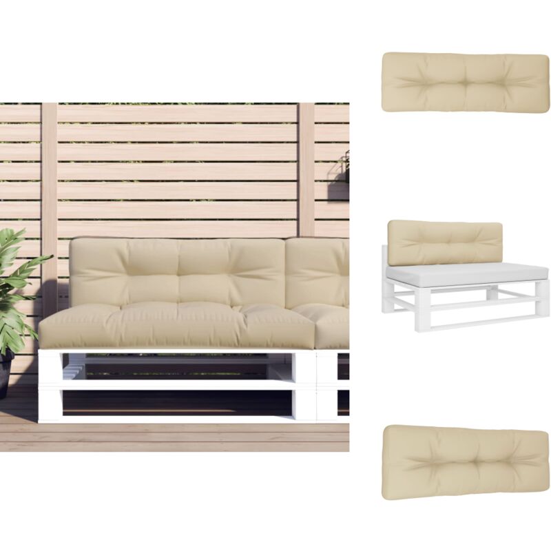 Vidaxl - Coussin de palette beige 120x40x12 cm tissu - Coussin Exterieur - Coussin Terrasse - Coussin Jardin - Coussin Design - Coussin Beige