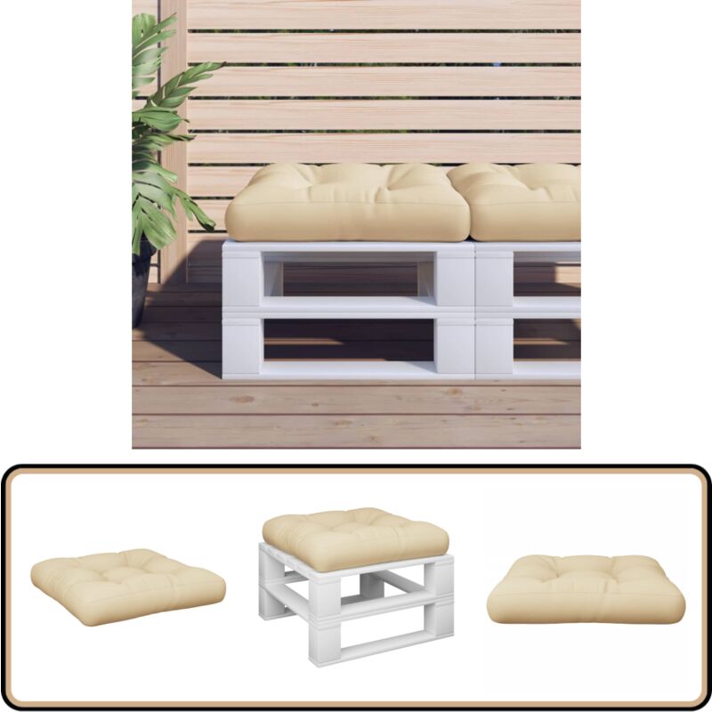 Vidaxl - Coussin de palette beige 58x58x10 cm tissu - Coussin Exterieur - Coussin Patio - Coussin Jardin - Coussin Décoratif - Coussin Beige