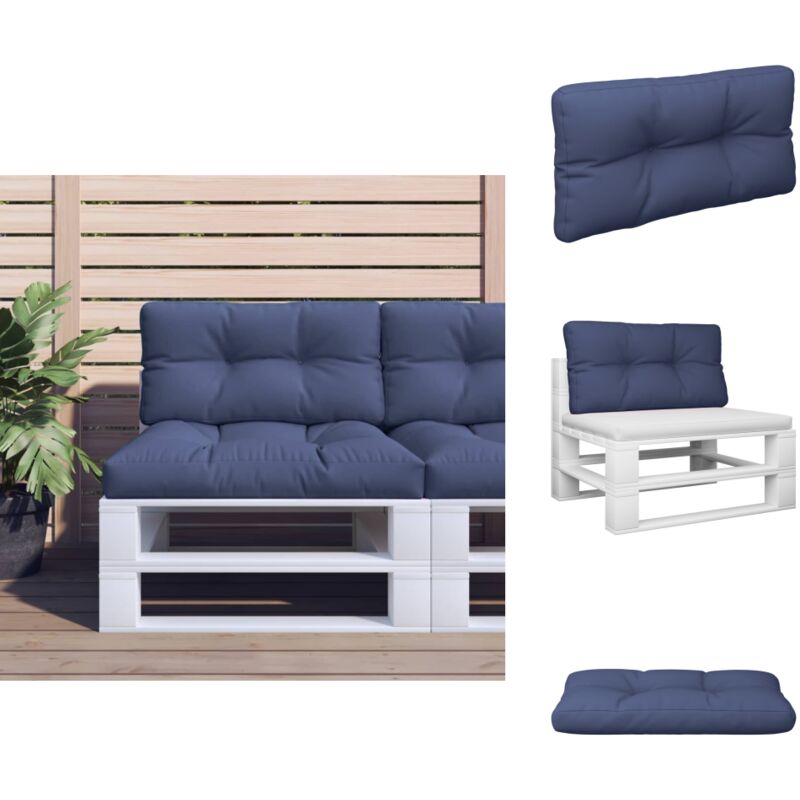 Vidaxl - Coussin de palette bleu marine 120x40x12 cm tissu - Coussin Exterieur - Coussin Jardin - Coussin Terrasse - Coussin Design - Coussin
