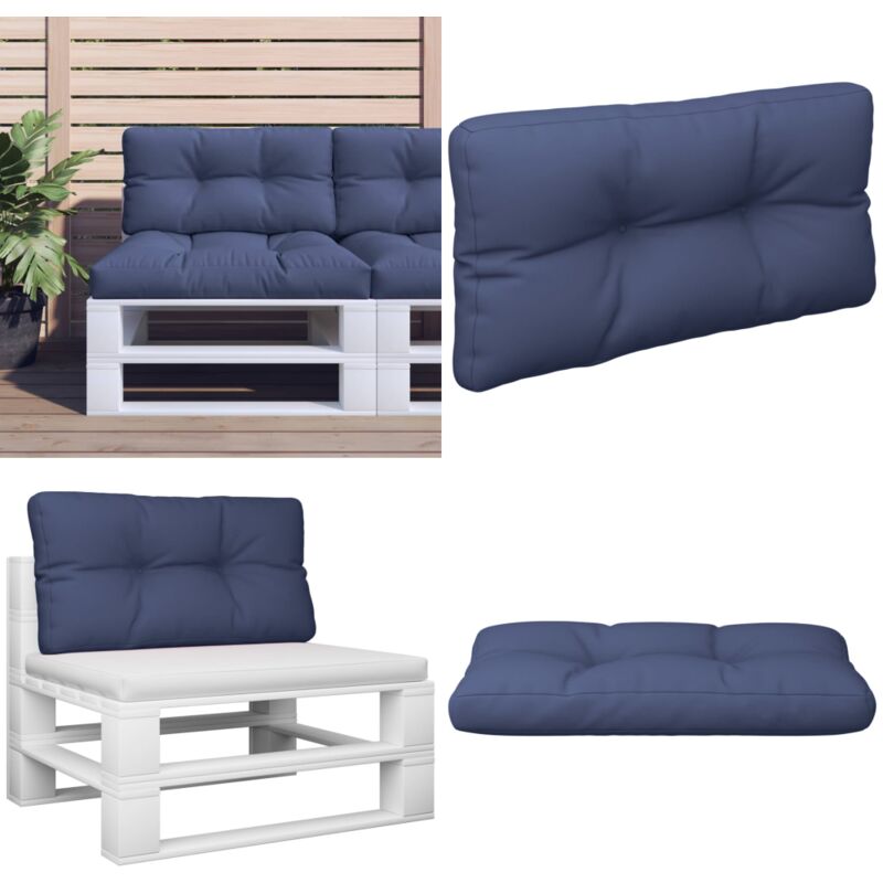 Coussin de palette bleu marine 120x40x12 cm tissu - Coussin Exterieur - Coussin Jardin - Coussin Terrasse - Coussin Design - Coussin Confortable