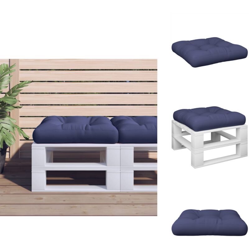 Coussin de palette bleu marine 58x58x10 cm tissu oxford - Coussin Exterieur - Coussin Patio - Coussin Jardin - Coussin Decoration - Coussin