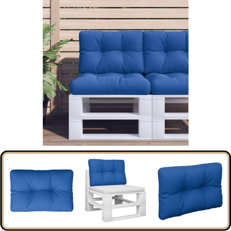 Vidaxl - Coussin de palette bleu royal 50x40x12 cm tissu - Coussin Exterieur - Coussin Jardin - Coussin Terrasse - Coussin Design - Coussin Bleu