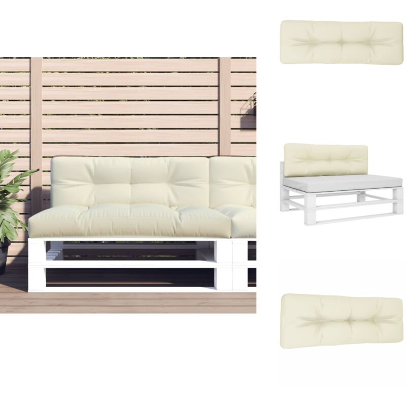 Vidaxl - Coussin de palette crème 120x40x12 cm tissu - Coussin De Terrasse - Coussin Exterieur - Coussin Décoratif - Coussin Design - Coussin