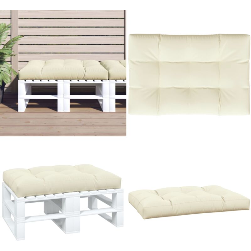 Coussin de palette crème 120x80x12 cm tissu - Coussin Exterieur - Coussin Patio - Coussin Chaise Longue - Coussin Décoratif - Coussin Design - Home &