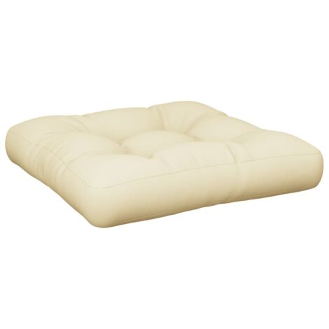 Coussin de palette crème 58x58x10 cm tissu