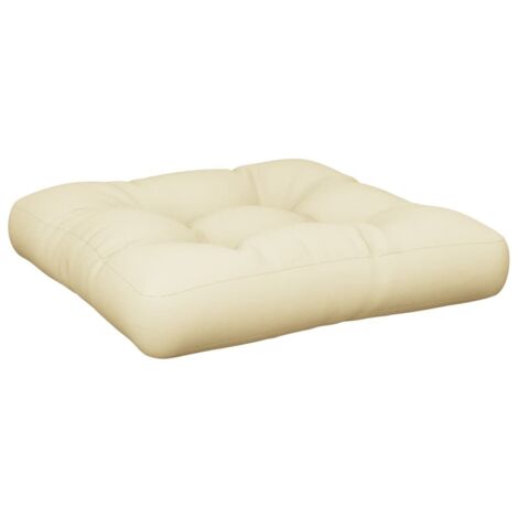 Coussin de palette crème 60x60x12 cm tissu