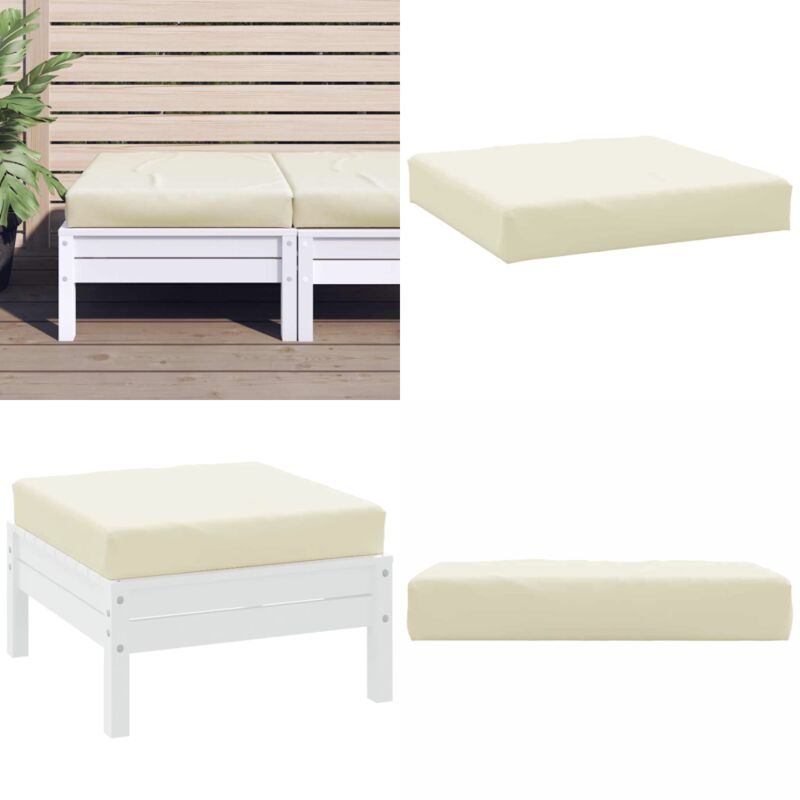 Coussin de palette crème 60x60x8 cm tissu oxford - Coussin Exterieur - Coussin Patio - Coussin Design - Coussin Confortable - Coussin Decoration