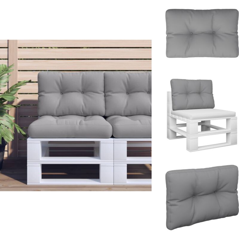 Vidaxl - Coussin de palette gris 50x40x12 cm tissu - Coussin Exterieur - Coussin Jardin - Coussin Terrasse - Coussin Design - Coussin Gris
