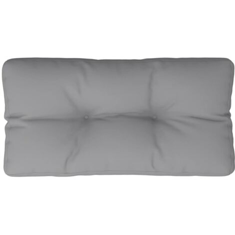 Coussin de palette gris 70x40x12 cm tissu