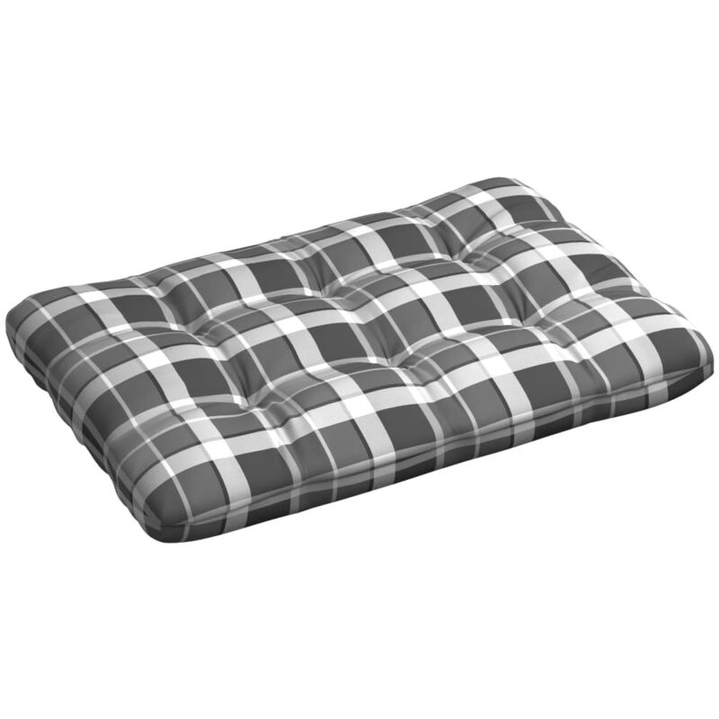Coussin de palette Modèle à carreaux gris 120x80x12 cm Tissu