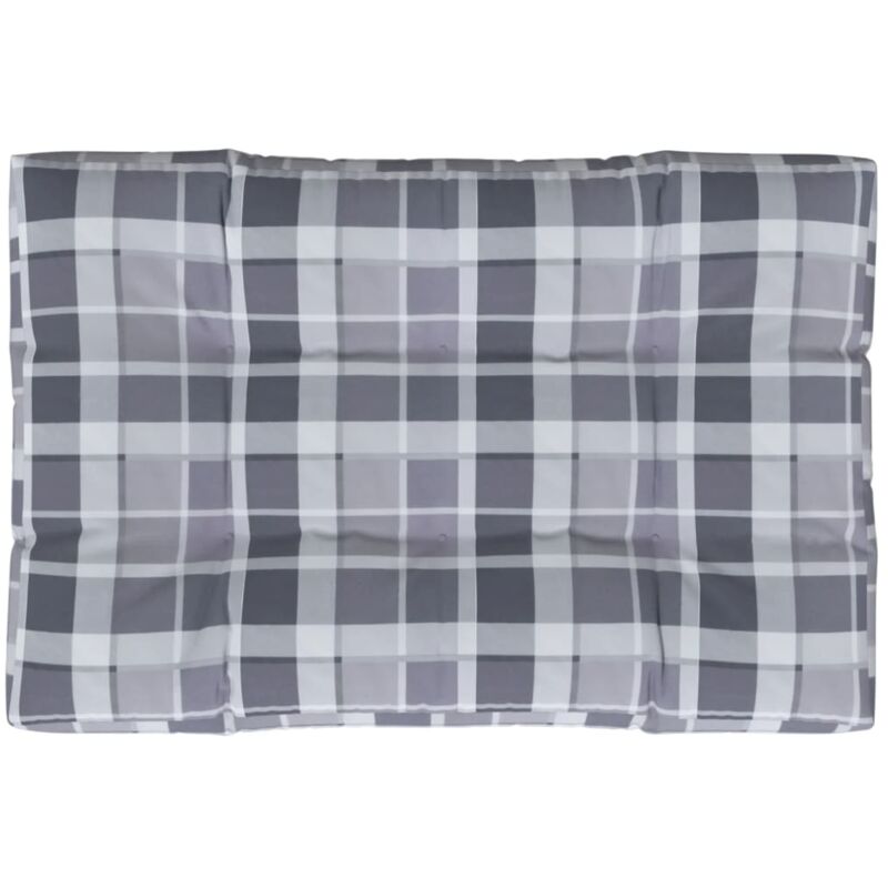 Coussin de palette Modèle à carreaux gris 120x80x12 cm Tissu