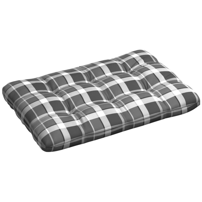 Coussin de palette Modele a carreaux gris 120x80x12 cm Tissu