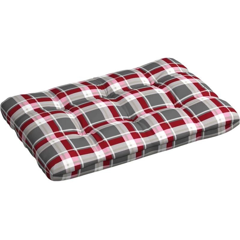 Coussin de palette Modèle à carreaux rouges 120x80x12 cm Tissu