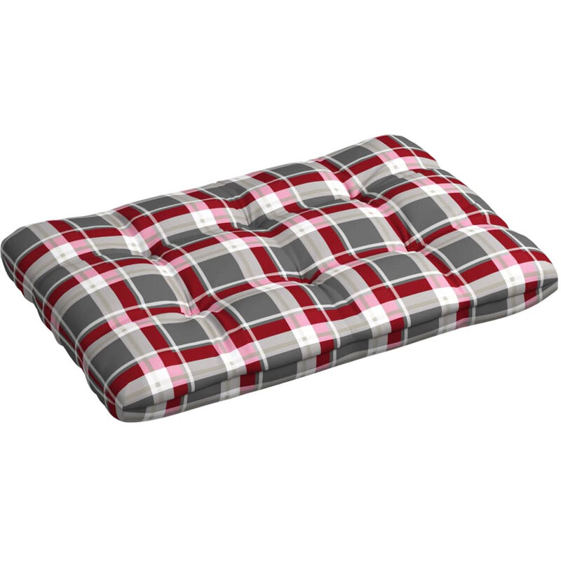 Coussin de palette Modele a carreaux rouges 120x80x12 cm Tissu
