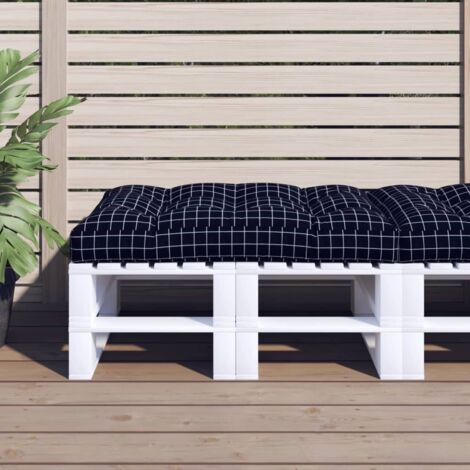 Coussin de palette motif à carreaux  Coussin Déco confort  noir 120x80x12 cm tissu 59631