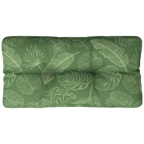 Coussin de palette motif de feuilles 70x40x12 cm tissu