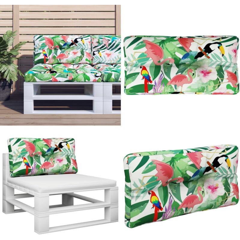 Coussin de palette multicolore 80x40x12 cm tissu - Coussin Exterieur - Coussin Patio - Coussin Jardin - Coussin Design - Coussin Décoratif - Home &