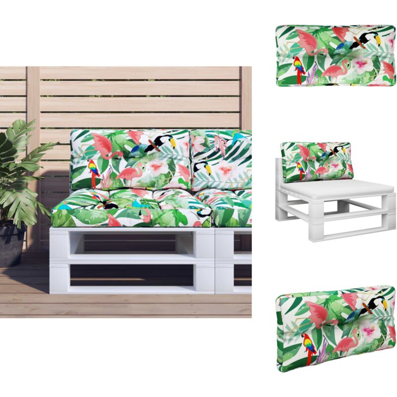 Coussin de palette multicolore 80x40x12 cm tissu - Coussin Exterieur - Coussin Patio - Coussin Jardin - Coussin Design - Coussin Décoratif - Coussin