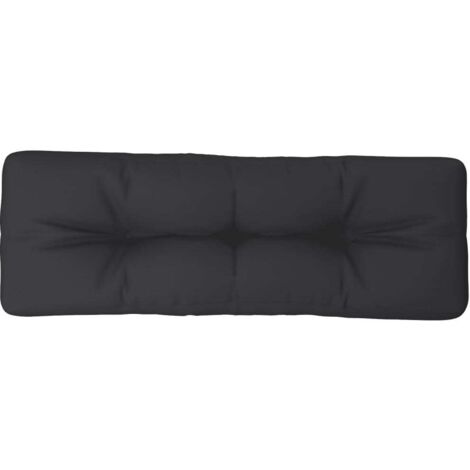 Coussin de palette noir 120x40x12 cm tissu