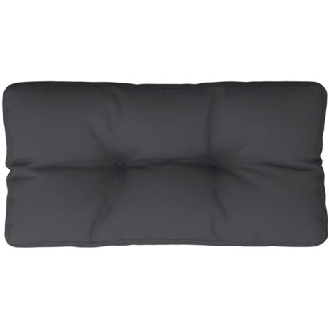 Coussin de palette noir 70x40x12 cm tissu