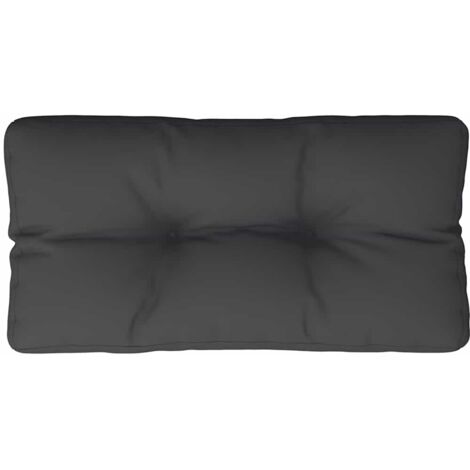 Coussin de palette noir 80x40x12 cm tissu