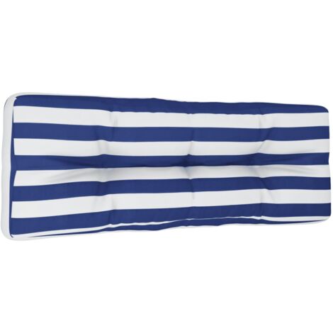 Coussin de palette rayures bleues et blanches tissu vidaXL