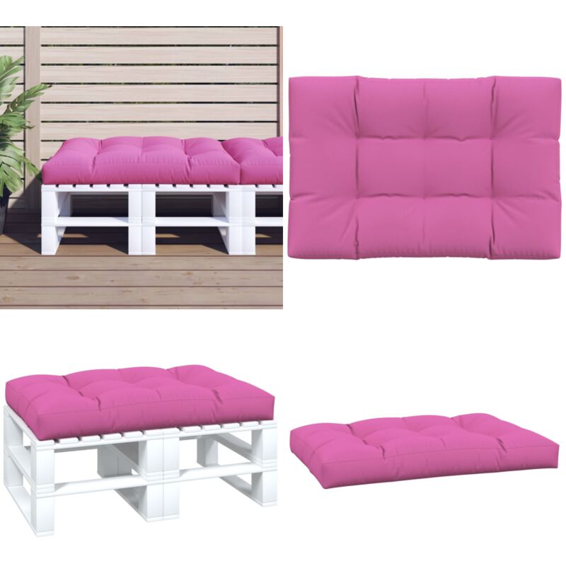 Coussin de palette Rose 120x80x12 cm tissu - Coussin Exterieur - Coussin Patio - Coussin Chaise Longue - Coussin Décoratif - Coussin Rose - Home &