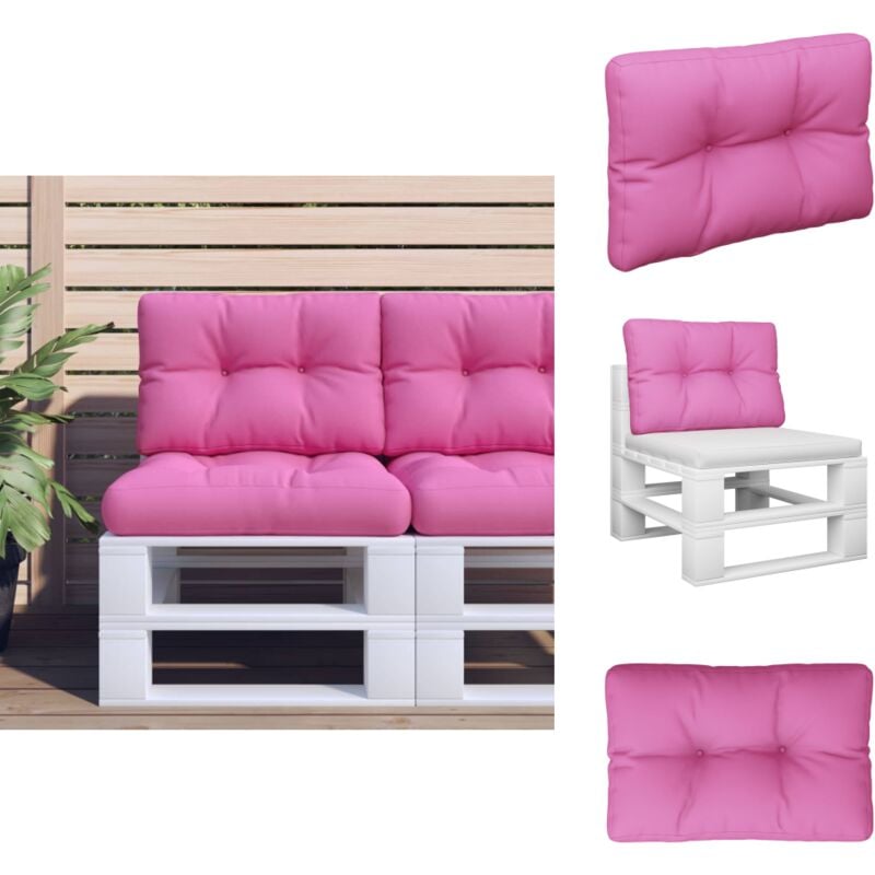 Vidaxl - Coussin de palette Rose 50x40x12 cm tissu - Coussin Exterieur - Coussin Patio - Coussin Chaise Longue - Coussin Décoratif - Coussin Rose