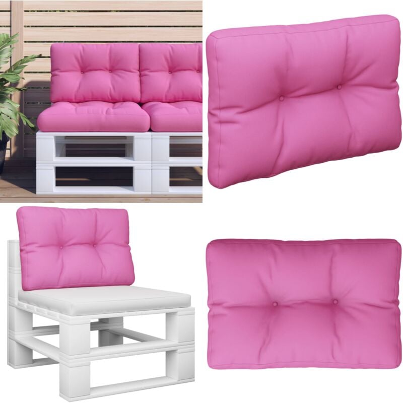 Coussin de palette Rose 50x40x12 cm tissu - Coussin Exterieur - Coussin Patio - Coussin Chaise Longue - Coussin Décoratif - Coussin Rose - Home &