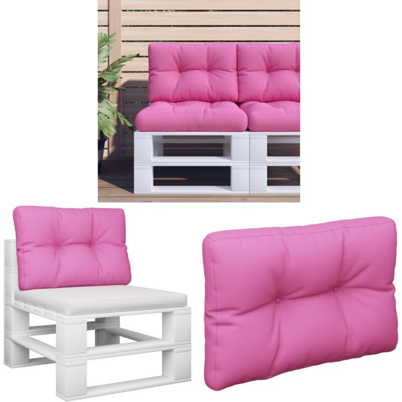 Vidaxl - Coussin de palette rose 60x40x12 cm tissu - Coussin Exterieur - Coussin Patio - Coussin Jardin - Coussin Design - Coussin Rose - Home &