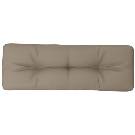 Coussin de palette taupe 120x40x12 cm tissu