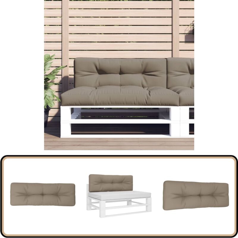 Vidaxl - Coussin de palette taupe 120x40x12 cm tissu - Coussin Exterieur - Coussin Terrasse - Coussin Jardin - Coussin Design - Coussin Confortables