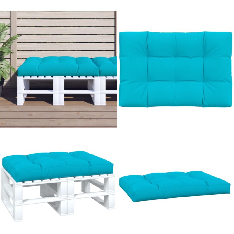 Coussin de palette turquoise 120x80x12 cm tissu - Coussin Exterieur - Coussin Patio - Coussin Chaise Longue - Coussin Décoratif - Coussin Bleu