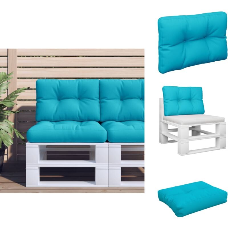 Vidaxl - Coussin de palette turquoise 50x40x12 cm tissu - Coussin Exterieur - Coussin Patio - Coussin Jardin - Coussin Bleu Turquoise - Coussin Design