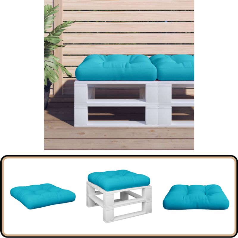 Vidaxl - Coussin de palette turquoise 60x60x12 cm tissu - Coussin Exterieur - Coussin Patio - Coussin Décoratif - Coussin Bleu Turquoise - Coussin