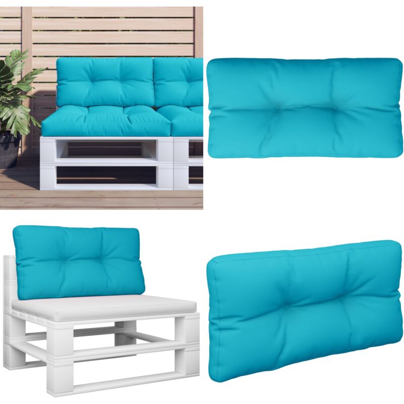 Coussin de palette turquoise 70x40x12 cm tissu - Coussin Exterieur - Coussin Patio - Coussin Jardin - Coussin Bleu Turquoise - Coussin Design - Home
