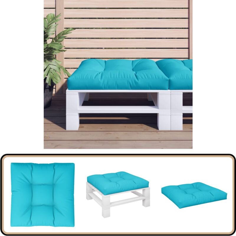 Vidaxl - Coussin de palette turquoise 80x80x12 cm tissu - Coussin Exterieur - Coussin Patio - Coussin Jardin - Coussin Bleu Turquoise - Coussin Design