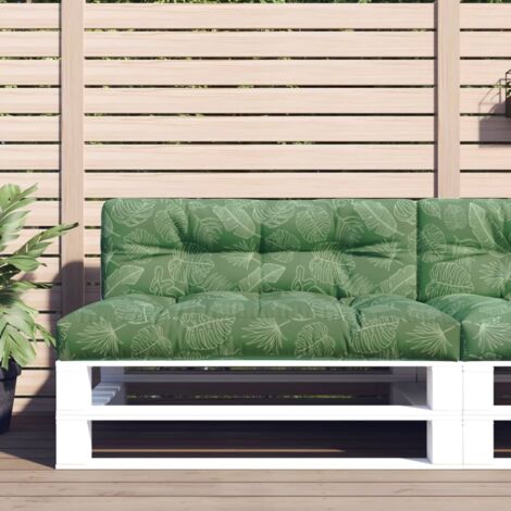 Coussin de palette，Coussin d’Assise，Dossier à motif de feuilles 120x40x12 cm Tissu VDVM804775