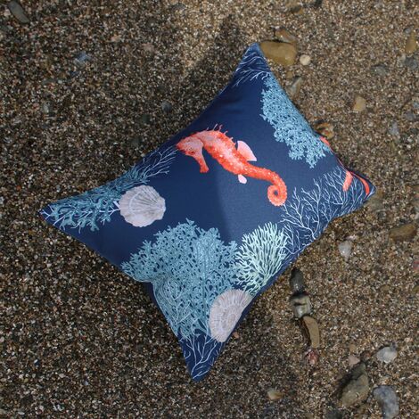 Coussin de plage gonflable imprimé corail Blanc 40 x 30 cm - Blanc