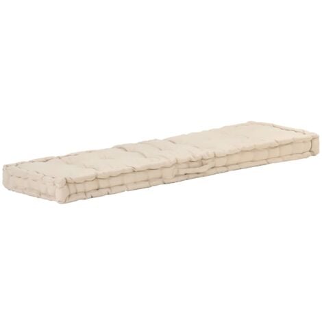 VIDAXL Coussin de plancher de palette Coton 120x40x7 cm Beige